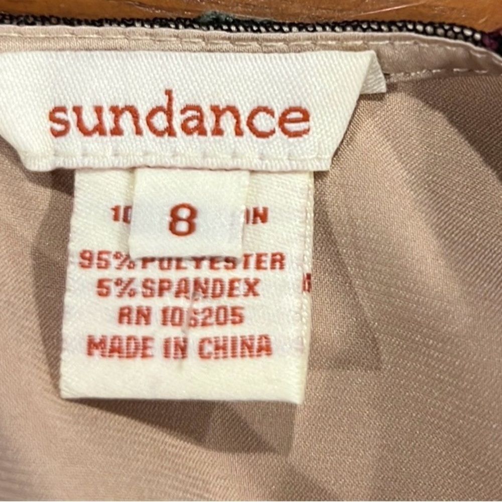 Sundance black sheer embroidered fit and flare sleeveless dress size 8 - Picture 6 of 8